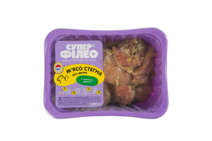 Мясо бедра цыпленка-бройлера в маринаде Песто Супер Філео б/ш б/к охл лоток 0.6кг