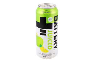 Напиток энергетический безалкогольный среднегазированный Sour apple Juiced Battery ж/б 500мл