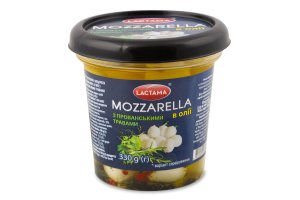 Сир Mozzarella мікро з прованськими травами в олії 45% 330г стакан Lactama