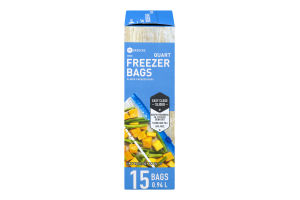 SE Grocers Slider Freezer Bags Quart - 15 CT