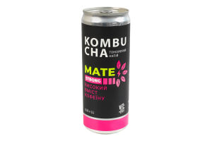 Напій бродіння фільтрований непастеризований з цукром Mate Strong Kombucha Vit-Fit з/б 0.33л