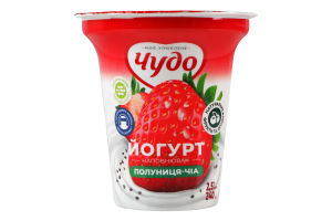 Йогурт 2.5% с наполнителем фруктовым Клубника-чиа Чудо ст 240г