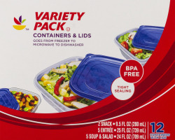 Ahold Variety Pack Containers & Lids - 12 CT
