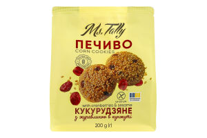 Печенье кукурузное с клюквой в кунжуте Ms.Tally м/у 200г