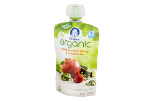 Gerber Organic Baby Food Apples, Zucchini, Spinach & Strawberries