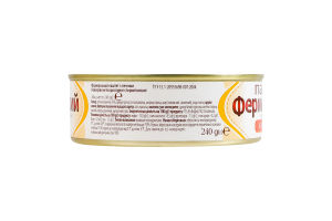 Паштет из печени стерилизованный Фермерський ж/б 240г