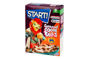 Завтраки сухие зерновые со вкусом карамели и какао Шарики Start! к/у 250г