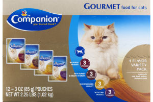 Companion Gormet Food For Cats Variety Pack - 12 CT
