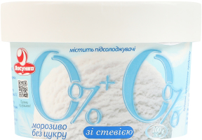 Морозиво без цукру зі стевією 0%+0% Ласунка ст 100г