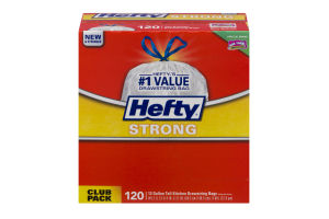 Hefty Strong 13 Gallon Tall Kitchen Drawstring Bags - 120 CT