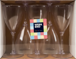 Келих для вина пластиковий прозорий міцний 150мл Karnaval Weekend 5шт