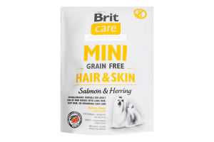 Корм сухой для взрослых собак мини-пород Salmon&Herring Hair&Skin Mini Care Brit д/п 400г
