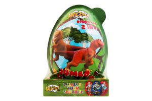 Яйце пластикове для дівчинки та хлопчика з цукерками та сюрпризом Dinosaur egg Jumbo Wooow м/у 80г