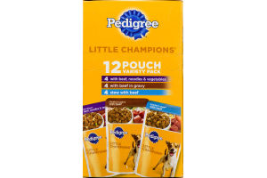 Pedigree Little Champions Food For Dogs Variety Pack - 12 CT
