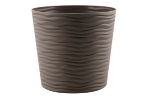 Вазон д/квітів Фьюжн капучино з вставкою низький 16*14,5см Алеана