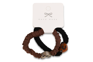 Резинка д/волосся Мікс однотонна з прикрасою 6см 2шт