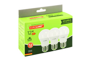 Лампа світлодіодна 12W E27 4000K Eurolamp 3шт
