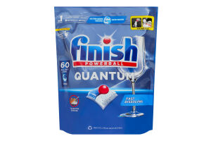 Средство для мытья посуды в посудомоечных машинах в капсулах Quantum All in 1 Powerball Finish 60шт