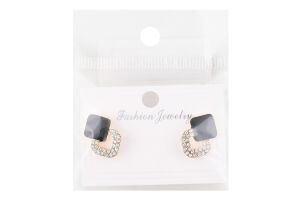 Сережки-гвіздки жовтий метал з камінцями в асортименті ZBYK250513221