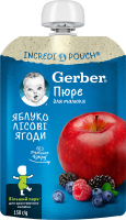 Пюре фруктовое для детей от 6мес пастеризованное Яблоко-лесные ягоды Gerber д/п 150г