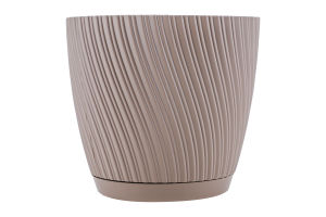 Горщик для рослин з підставкою FORM-plastic 4540 Mika d 13 сіро-коричневий И980
