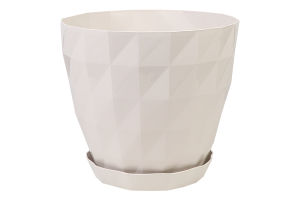 Вазон д/квітів Кристал 3,25л бежевий з підставкою Серінова