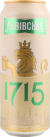 Пиво 480мл 4.5% світле пастеризоване 1715 Львівське з/б