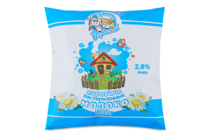 Молоко 2.6% коров'яче натуральне пастеризоване Угринів Молоко м/у 500г