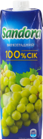 Сок восстановленный осветленный пастеризованный виноградный из белого винограда Sandora т/п 950мл