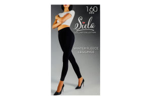 Термолеггинсы женские на коротком флисе Siela Collant collection 160den S nero