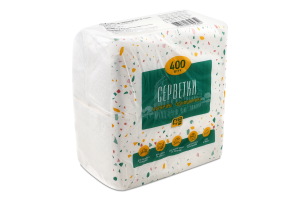 Серветки Суббота 400 шт. Білі