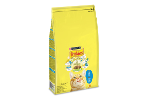 Корм сухий повнораціонний для дорослих котів З лососем та овочами Friskies м/у 1.5кг