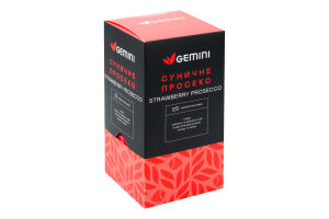 Смесь чаев черного и зеленого с кусочками малины, земляники и аронии Земляничное проссеко Gemini в/с к/у 25х1.5г