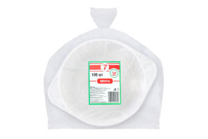 Тарілки Семерка супові біл. 500 мл (100 шт./уп.) (Пластик)