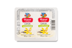 Творожок 15% термизированный ароматизированный ванильный Фанні м/у 2х90г