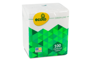 Серветки паперові 240х210мм Ecolo 100шт