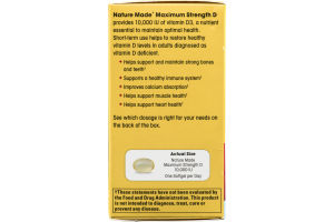 Nature Made D3 Maximum Strength 10,000 IU Softgels - 60 CT
