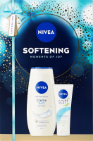 Набір косметичний Гель-догляд для душу Creme soft 250мл + Крем для обличчя, рук та тіла Soft 75мл Softening Nivea 2шт