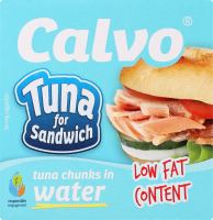 Тунец кусочками в собственном соку для сэндвичей стерилизованный Calvo к/у 100г