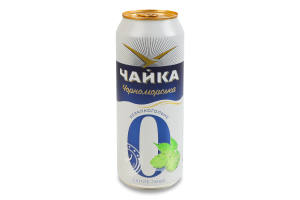 Пиво 500мл 0.5% безалкогольне світле фільтроване пастеризоване №0 Чорноморська Чайка з/б