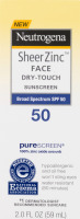 Neutrogena Sheer Zinc Dry-Touch Face Sunscreen SPF 50