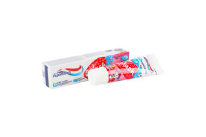 Паста зубная для детей 3-8лет с фтором клубничный вкус Splash Aquafresh 50мл