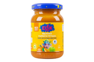 Пюре для детей от 4мес фруктовое Яблоко-тыква-груша Elfik Magic с/б 170г
