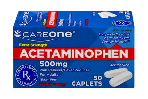 CareOne Extra Strength Acetaminophen Caplets - 50 CT