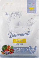 Корм д/котів Gatti з куркою сухий 3кг Benvenuti