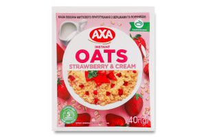 Каша овсяная моментального приготовления со сливками и клубникой Axa м/у 40г