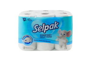 Папір туалетний 2-х шаровий Comfort Selpak 12шт