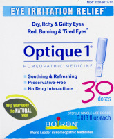 Boiron Optique 1 Eye Irritation Relief Homeopathic Medicine Sterile Single-Use Doses - 30 CT