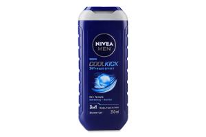 Гель для душа для тела, лица и волос 3в1 Cool kick Nivea Men 250мл