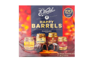 Конфеты из черного шоколада с алкогольным наполнителем Happy barrels E.Wedel к/у 200г